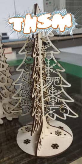 Laser Cut Christmas Tree Template Plywood 6mm Free Vector