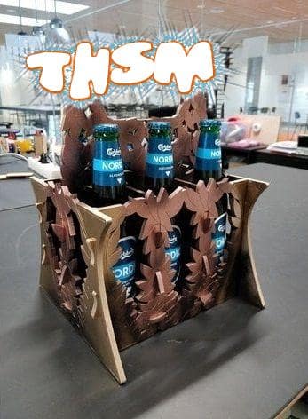 Laser Cut Beer Caddy Free Vector cdr Download - 3axis.co