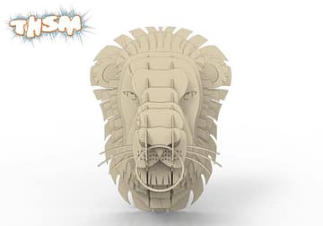 Lion head 3D puzzle Free Vector cdr Download - 3axis.co