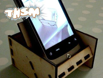 Laser Cut Mobile Phone Stand SVG File Free Download - 3axis.co
