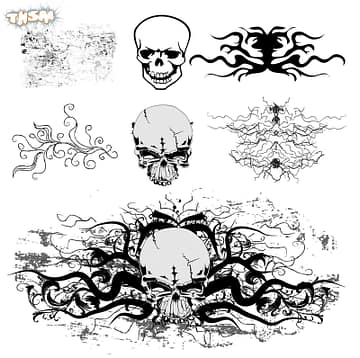 Grunge Skull Vector Art (.eps) Free Vector Download - 3axis.co