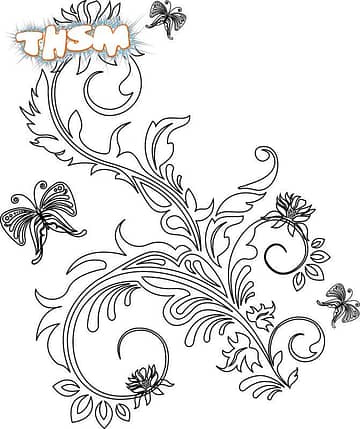 Vector Floral Line Art (.eps) Free Vector Download - 3axis.co