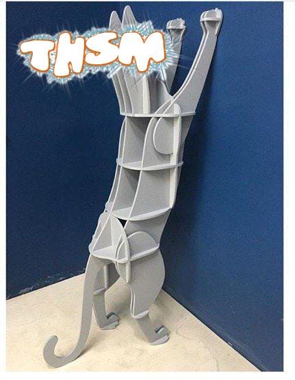 Laser Cut Standing Cat Shelf DXF File Free Download - 3axis.co