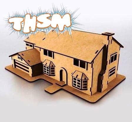 Laser Cut Wooden Simpsons House Model Free Vector
