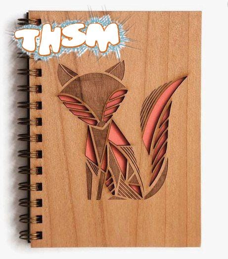 Laser Cut Fox Engraved Notebook Cover Free Vector