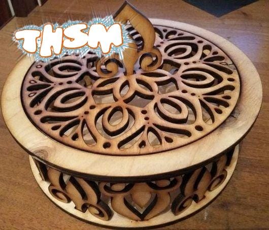 Laser Cut Decorative Candy Bowl Wooden Candy Dish Free Vector