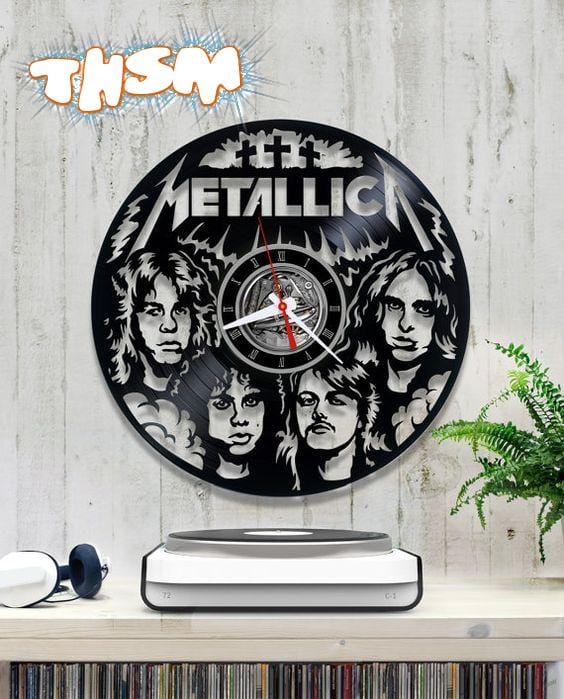 Laser Cut Metallica Vinyl Wall Clock Free Vector