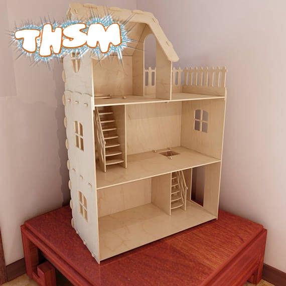 Laser Cut Dollhouse Miniature Toy House Free Vector