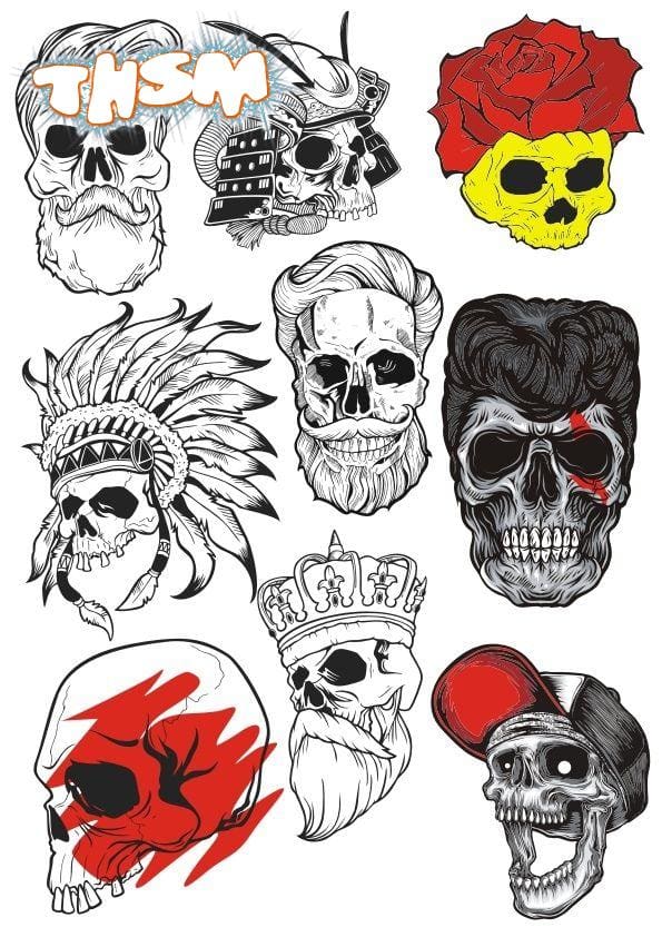 Bearded Skulls Vector Illustration Free Vector cdr Download - 3axis.co
