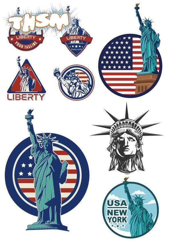 Usa Liberty Statue Logo Vector Free Vector cdr Download - 3axis.co