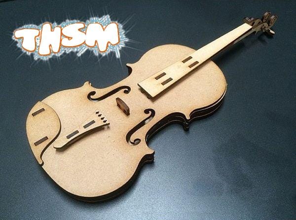 Laser Cut Violin Plywood Free Vector