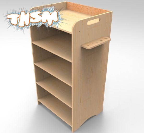 Laser Cut Office Cabinet Office Storage Rack 8mm Free Vector