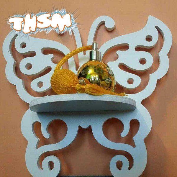 Laser Cut Butterfly Wall Shelf Rack Template Free Vector cdr Download - 3axis.co