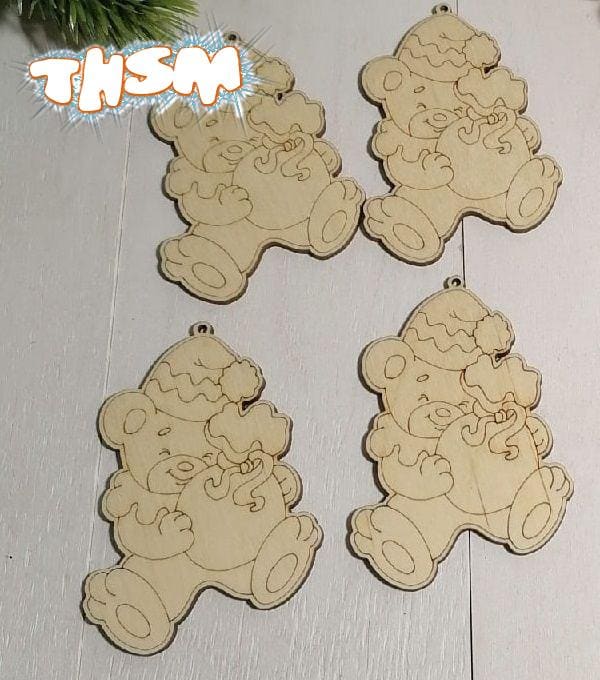 Laser Cut Engraved Wooden Christmas Magnets Free Vector