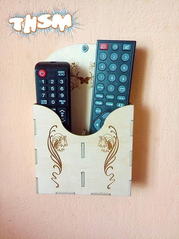 Laser Cut Wall Mounted Remote Control Holder Free Vector cdr Download - 3axis.co