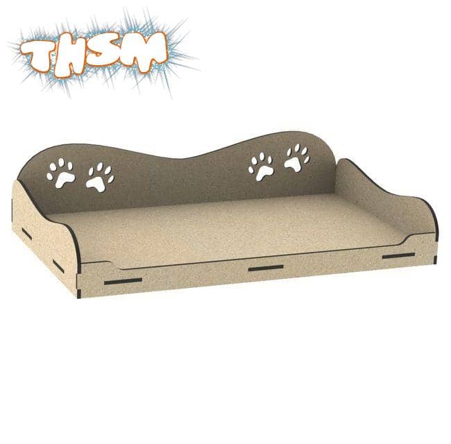 Laser Cut Dog Cot Cute Raised Dog Bed Free Vector