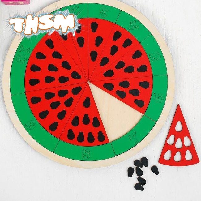 Laser Cut Watermelon Math Game Educational Toy For Kids Free Vector