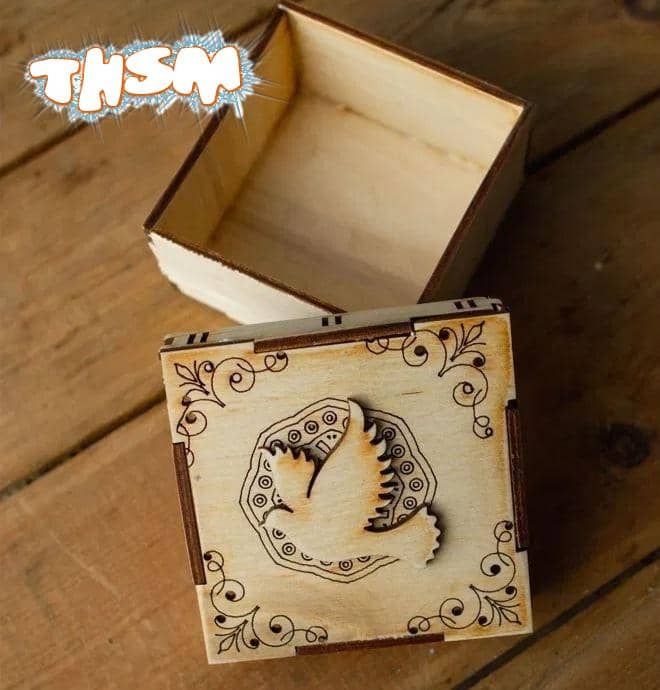 Laser Cut Wooden Box With Pigeon Decor Free Vector