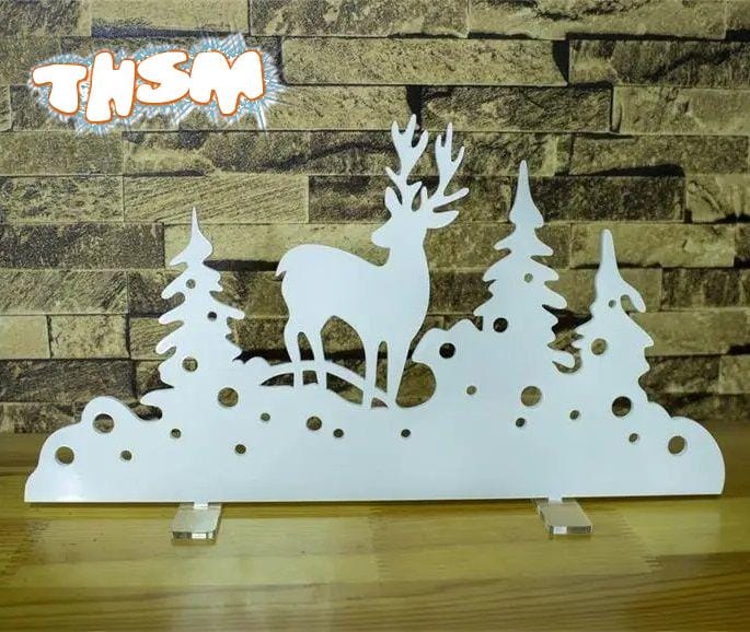 Laser Cut Christmas Decor Tree Deer Christmas Trinkets DXF File