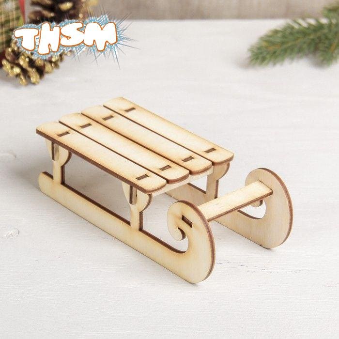 Laser Cut Wooden Sled Free Vector