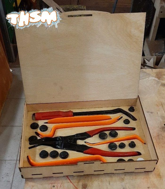 Laser Cut Wooden Tool Storage Box Free Vector