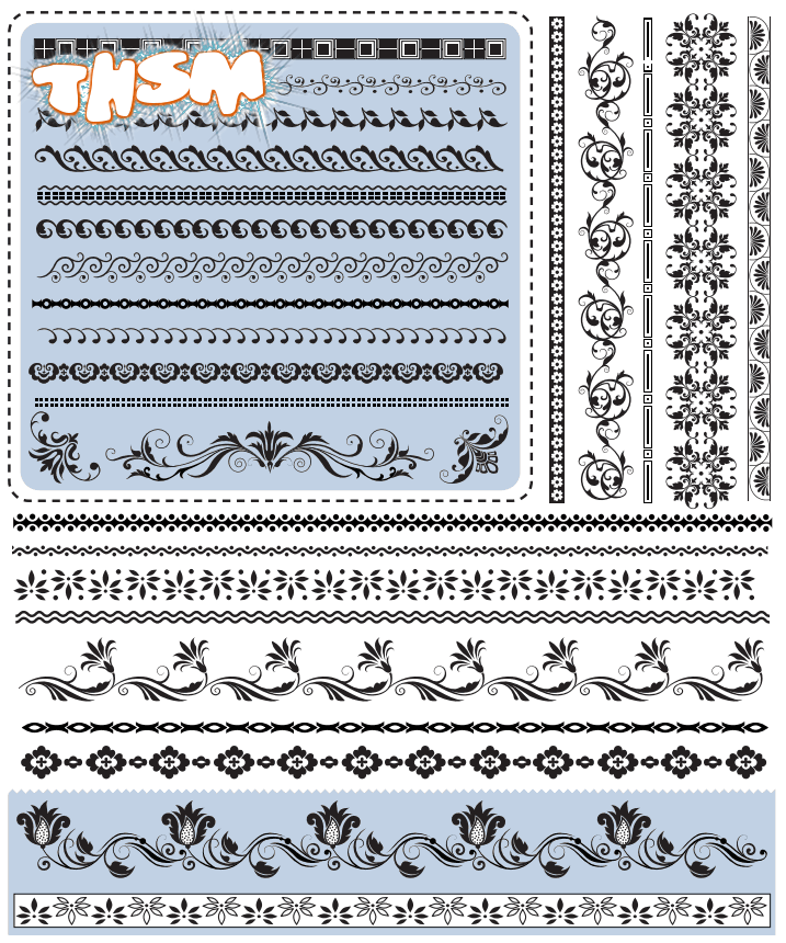 Floral Border Elements (.eps) Free Vector Download - 3axis.co
