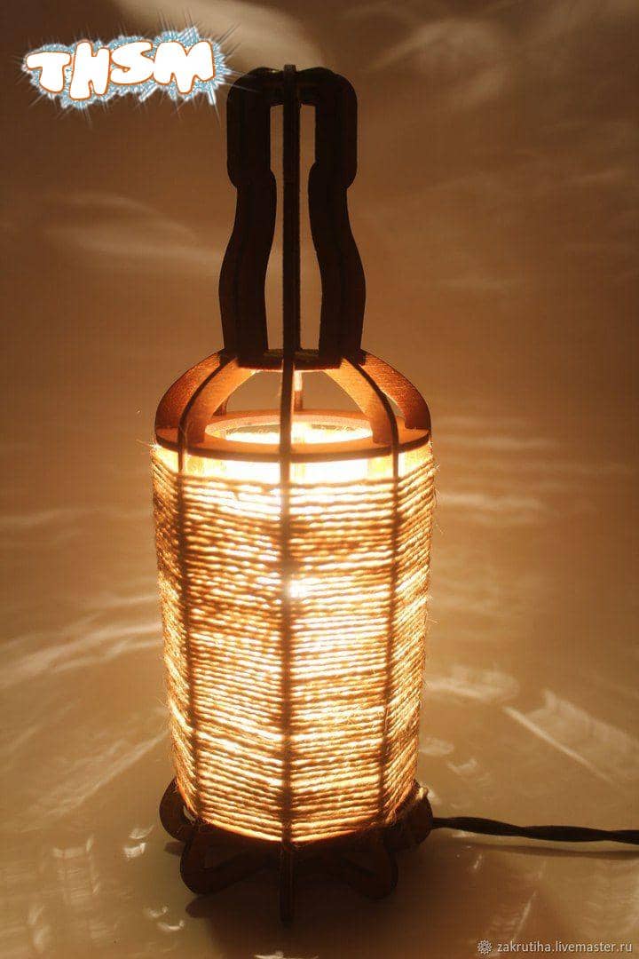 Tabletop Night Light Lantern Plywood Laser Cut 3mm DXF File Free Download - 3axis.co