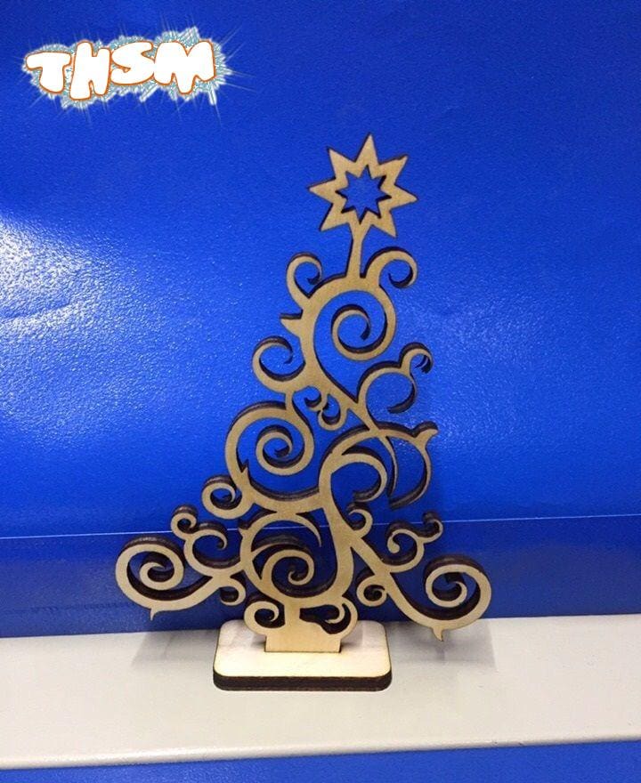 Laser Cut Plywood Christmas Tree 3mm Free Vector