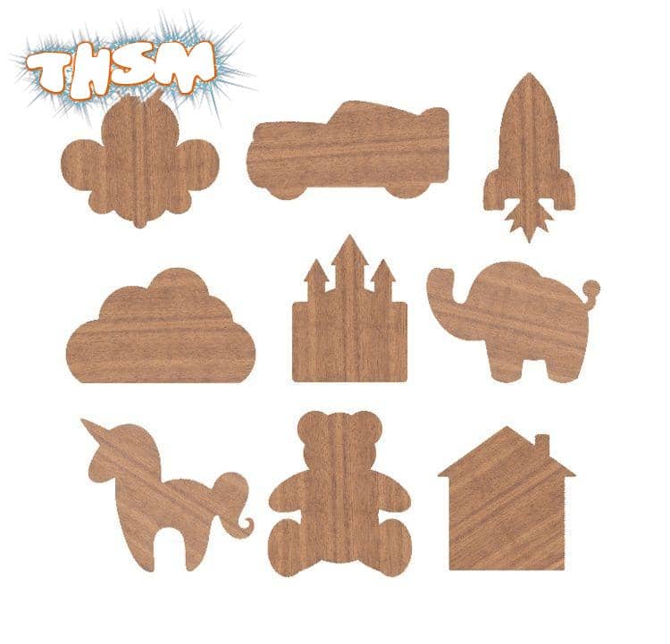 Laser Cut Wooden Magnets For Kids Free Vector