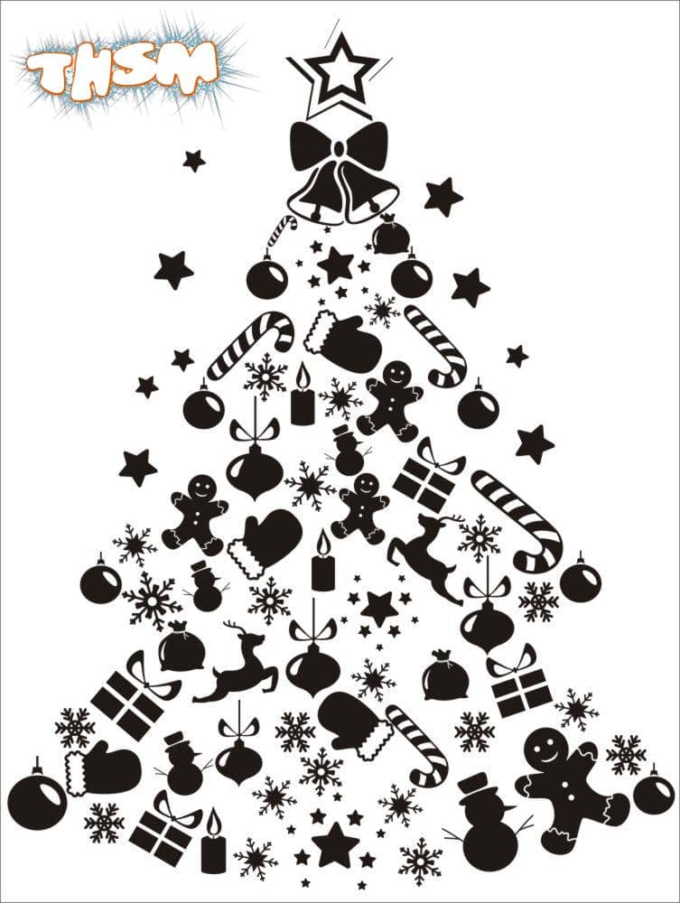 Laser Engraving Christmas Tree Ornament Free Vector