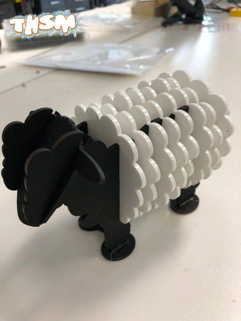 Laser Cut Sheep Coasters 3mm DXF File