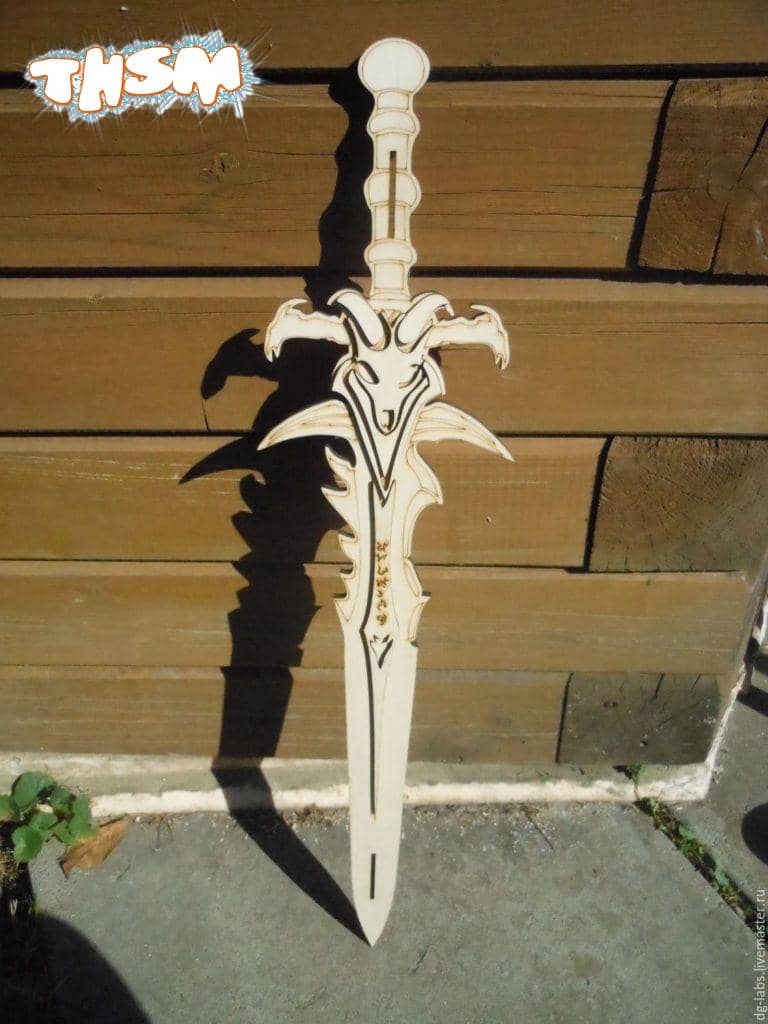 Laser Cut World Of Warcraft Frostmourne Sword Template Free Vector