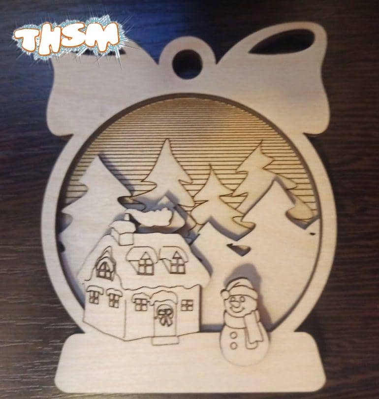 Laser Cut Christmas Decoration Wooden Splicing Ornament Free Vector