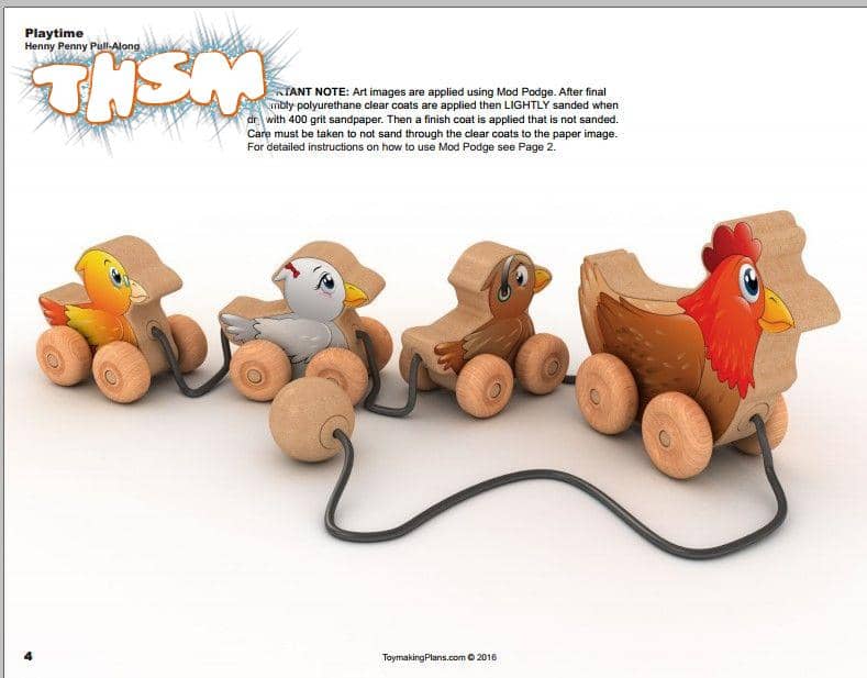 Henny Penny Pull Along Toy Wood Toy Plan Set PDF File