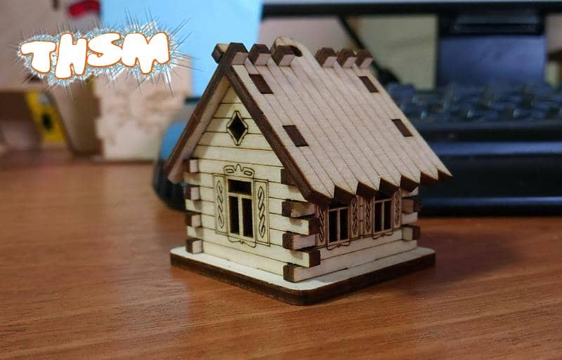 Laser Cut House Hut CNC Template Free Vector cdr Download - 3axis.co