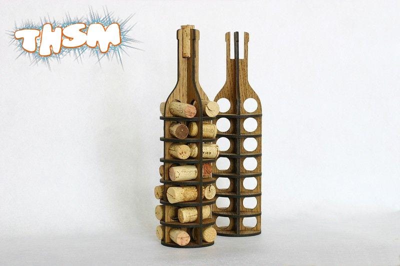 Laser Cut Wine Cork Holder Free Vector