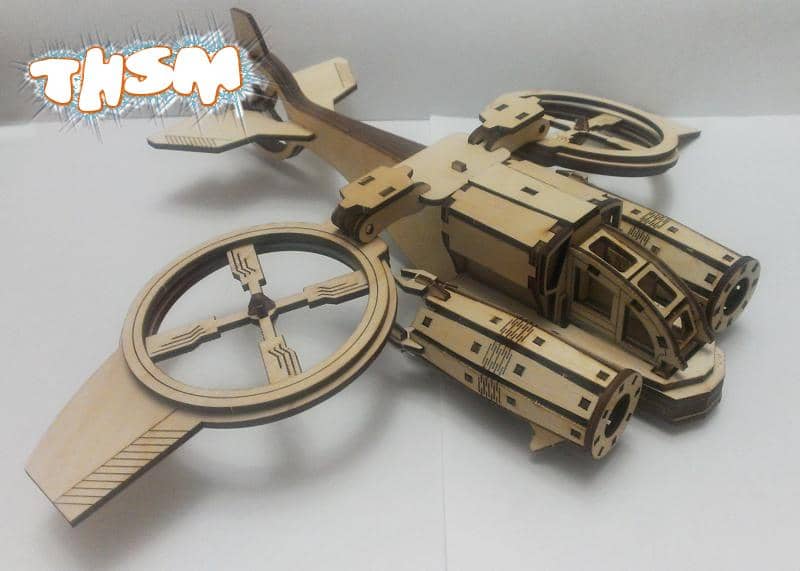 Laser Cut Spaceship Helicopter Toy Template Free Vector cdr Download - 3axis.co
