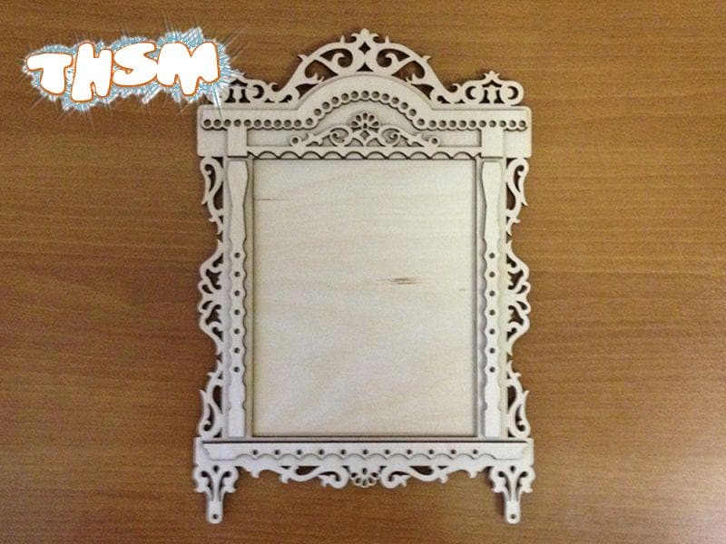 Laser Cut Photo Frame With Platband Free Vector