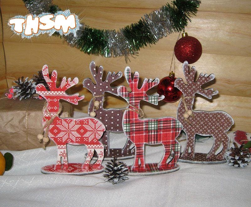 Laser Cut Plywood Deer Christmas Decoration Free Vector