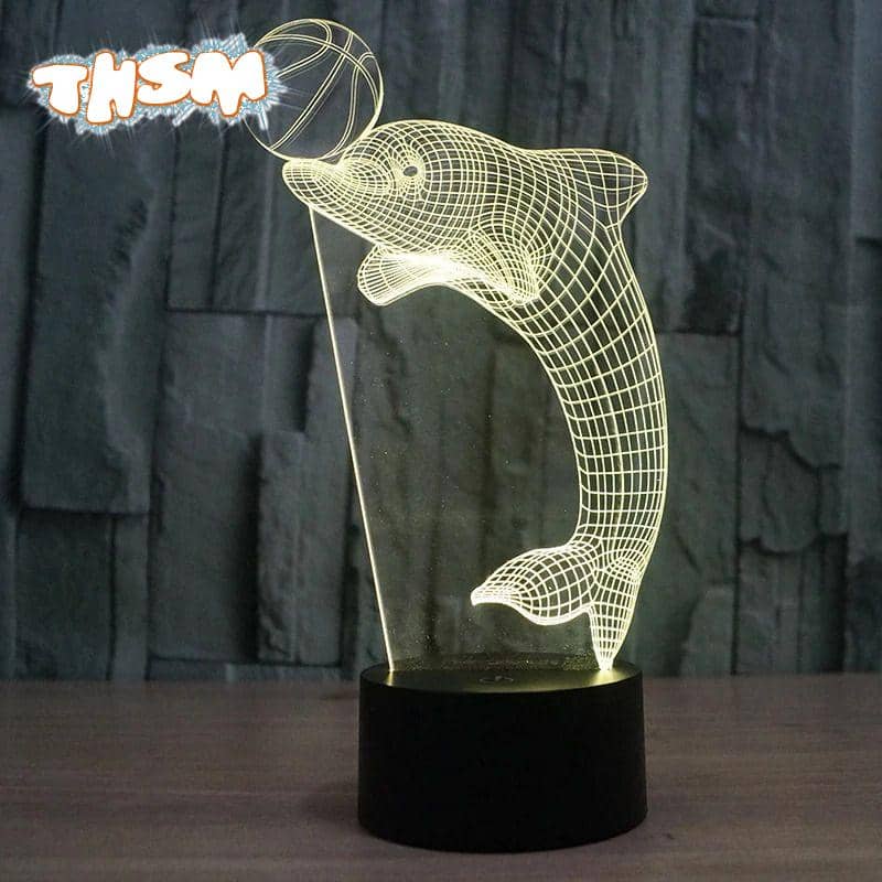 Laser Cut Dolphin 3D Nightlight LED Deco Lamp PDF File