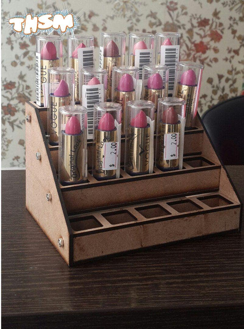 Laser Cut Lipstick Holder Display Rack Free Vector cdr Download - 3axis.co