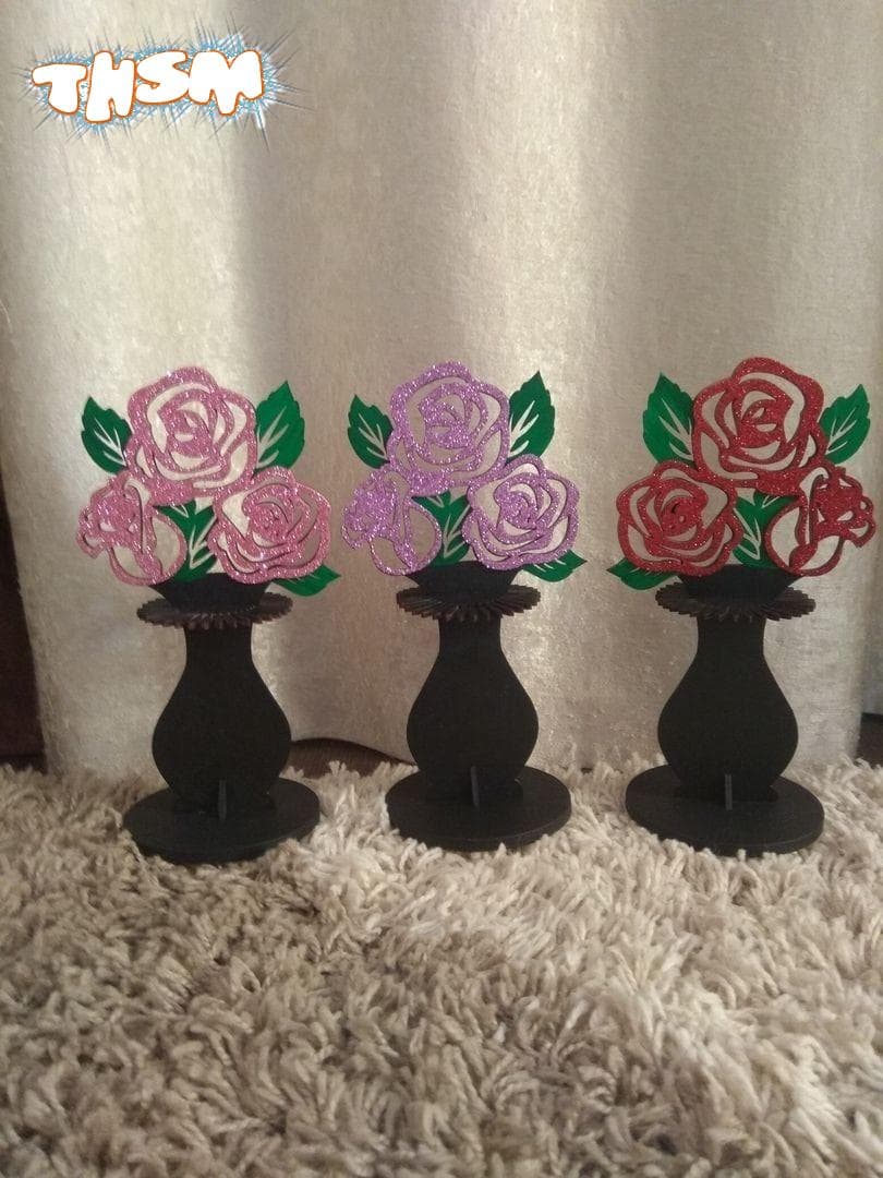 Laser Cut Flower Vase Napkin Holder Free Vector