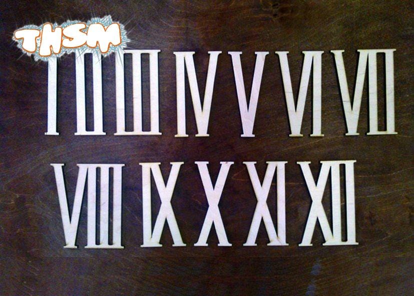 Laser Cut Wooden Roman Numerals Free Vector