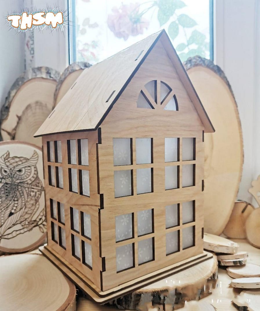 Laser Cut Small Wooden House 4mm Free Vector