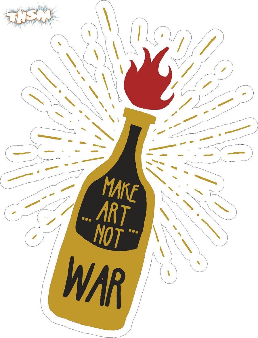 Make Art Not War Sticker Free Vector cdr Download - 3axis.co