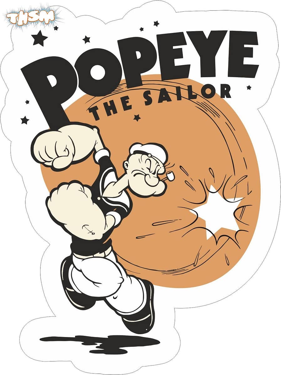 Popeye The Sailor Sticker Free Vector cdr Download - 3axis.co