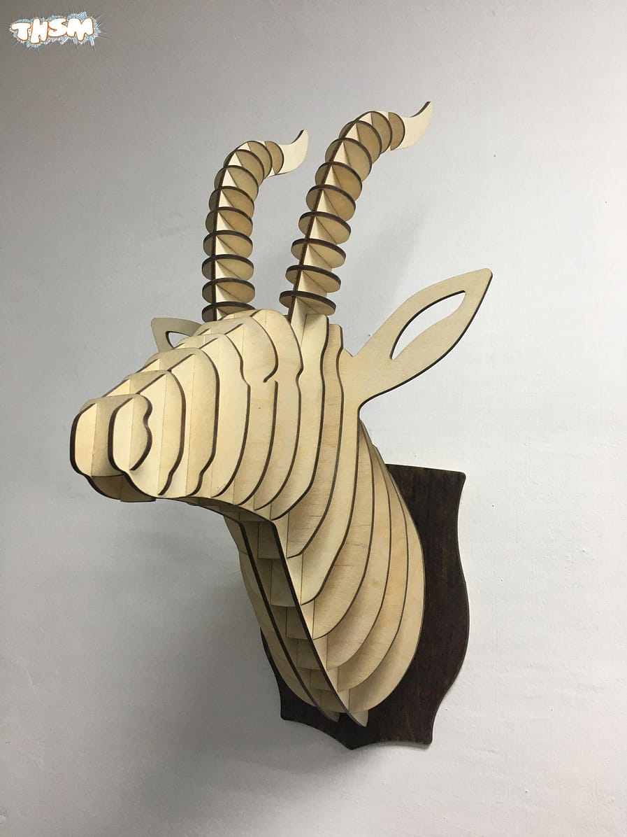 Laser Cut Antelope Head Wall Decor Free Vector
