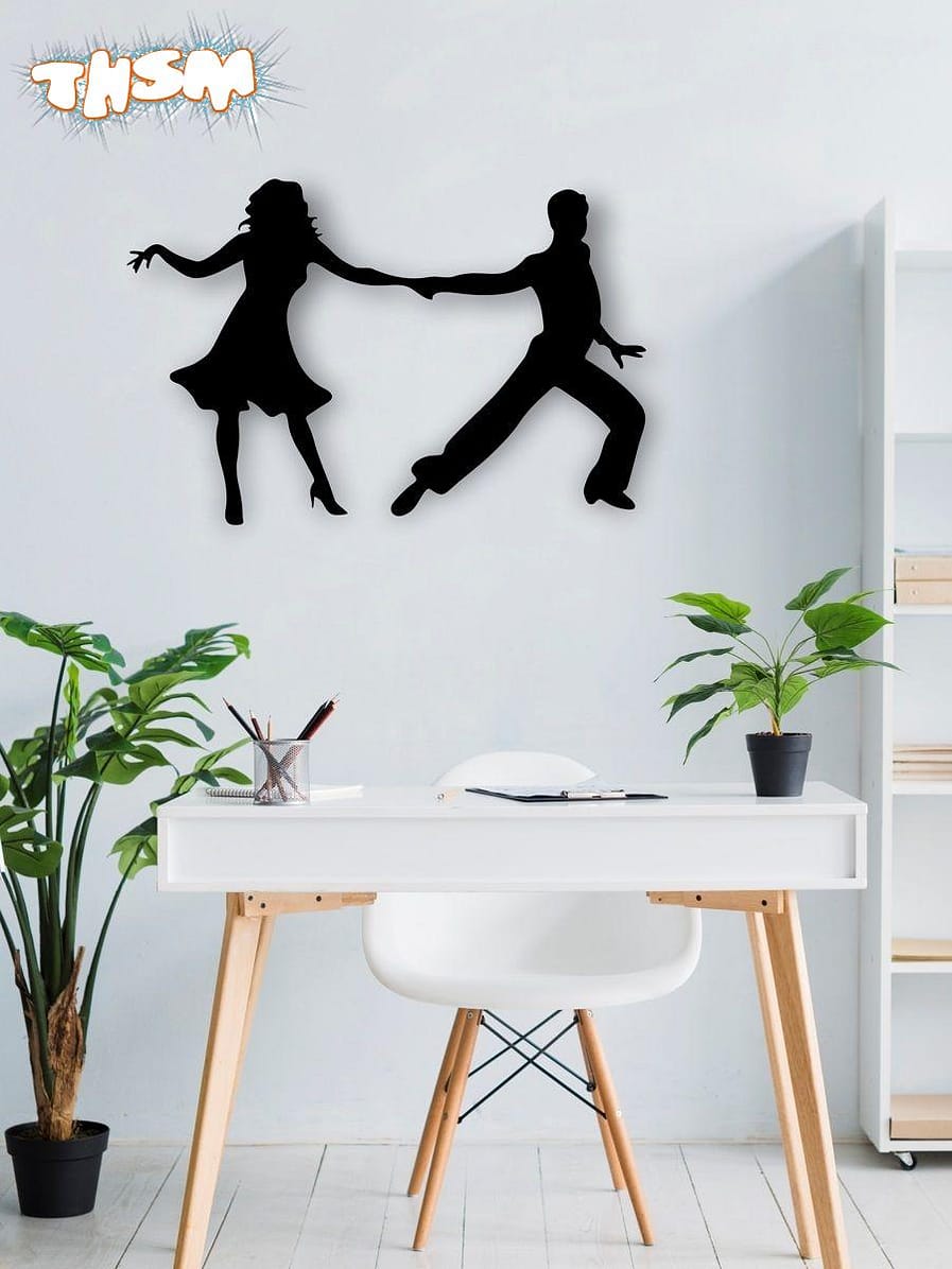 Laser Cut Dancing Couple Wall Art Free Vector