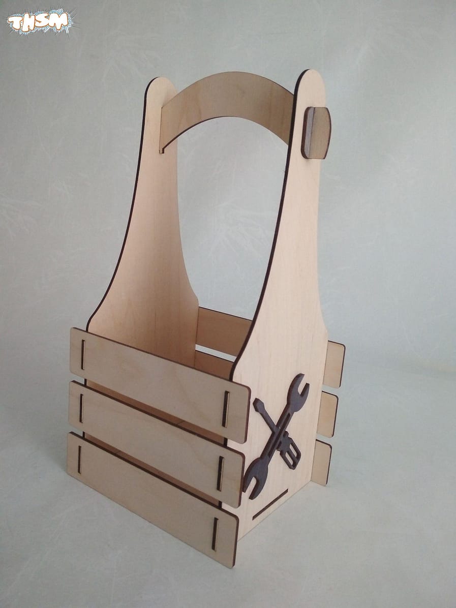 Laser Cut Wood Tools Box Free Vector