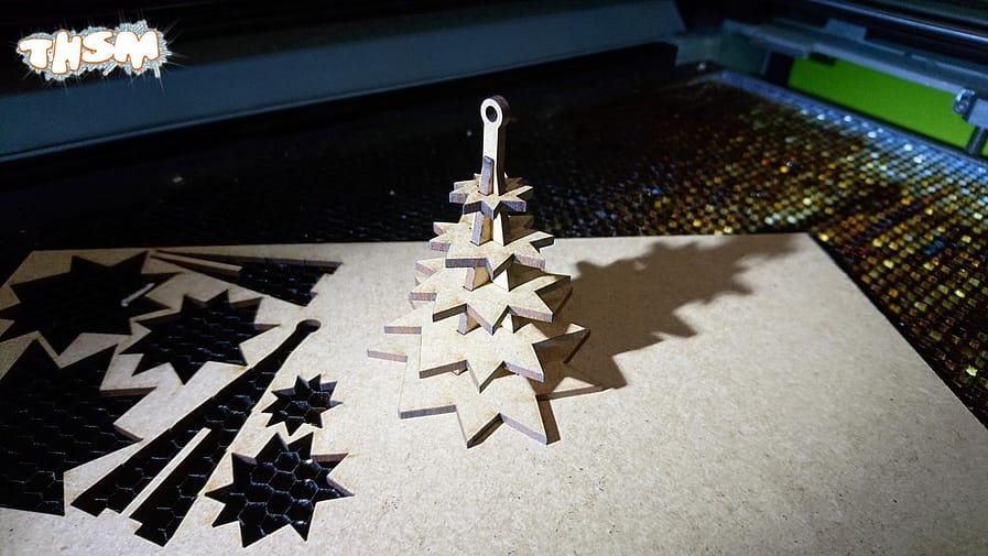Wooden Christmas Tree Laser Cutting Template DXF File